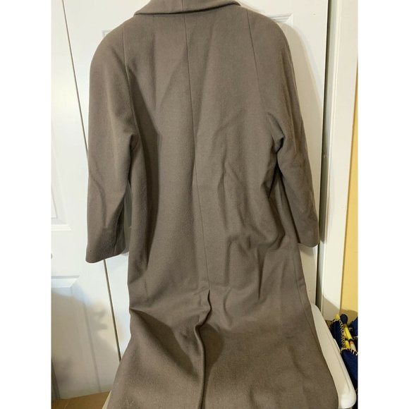 Jones New York 100% Wool Brown Double Breasted Sz L Trench Coat - Picture 9 of 9